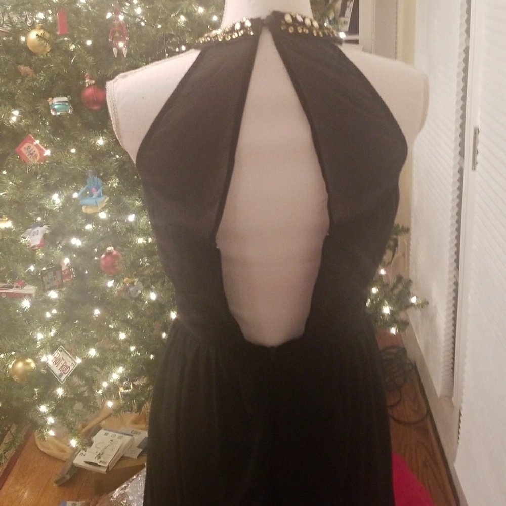 B. Darlin gold& black embellished prom dress 3/4 - Picture 5 of 6